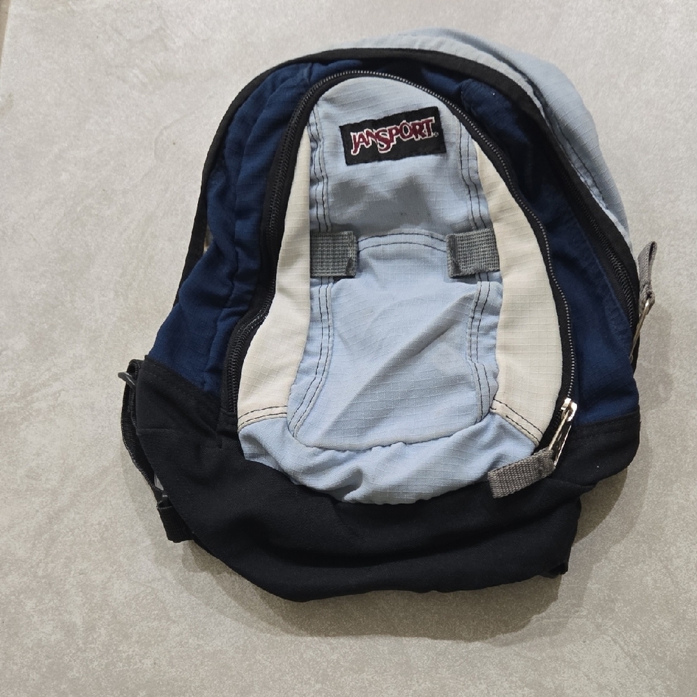 JanSport Blue and Black Backpack Durable School Essential